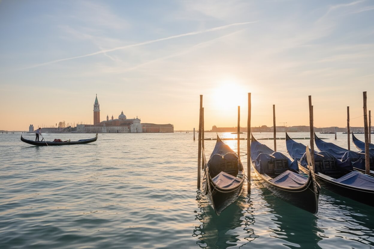 Gondole à Venise sur le Grand Canal