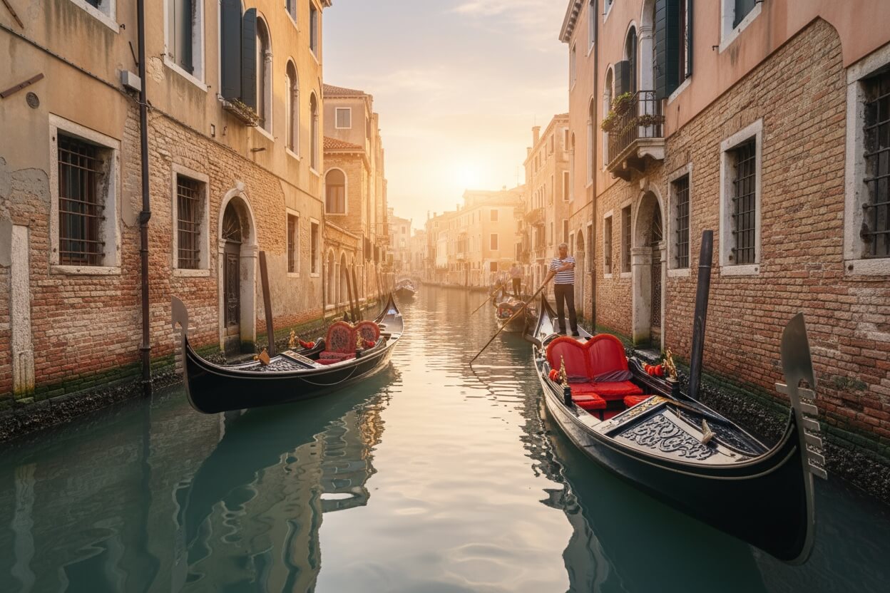 Itinéraires de la balade en gondole à Venise